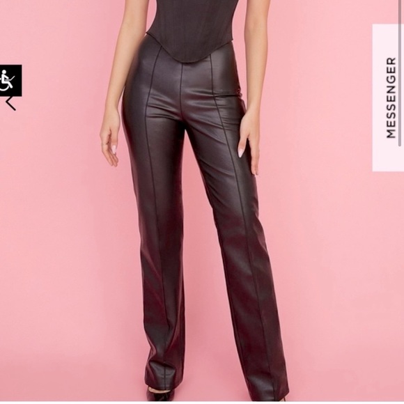 House of CB Pants - House of CB Elenaora Black Vegan Leather Trousers